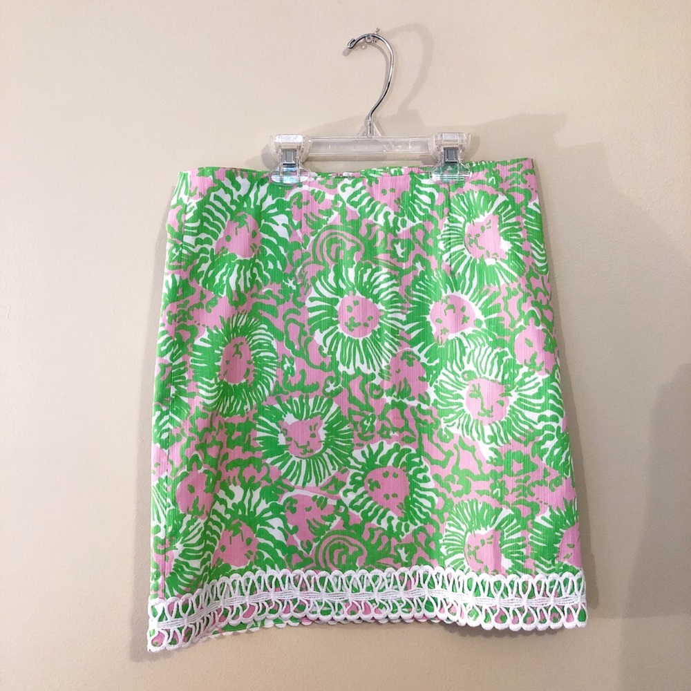 Lilly Pulitzer green sunny side lion skirt size 0 - Picture 3 of 9